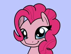 Size: 2048x1567 | Tagged: safe, artist:ewoudcponies, imported from derpibooru, pinkie pie, earth pony, pony, blue background, blush sticker, blushing, bust, cute, diapinkes, female, looking at you, mare, simple background, smiling, smiling at you, solo