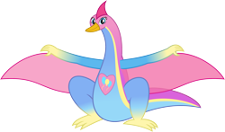 Size: 2372x1394 | Tagged: safe, artist:static51302, imported from derpibooru, pinkie pie, bird, fanfic:choose your own magic ending, equestria girls, birdified, fanfic art, simple background, solo, species swap, superhero, transformation, transparent background, vector