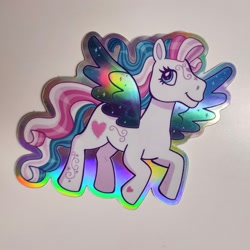 Size: 2521x2521 | Tagged: safe, artist:milliedubois, imported from derpibooru, star catcher, pegasus, pony, female, g3, irl, mare, photo, solo, sticker