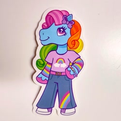 Size: 2127x2128 | Tagged: safe, artist:milliedubois, imported from derpibooru, rainbow dash (g3), earth pony, semi-anthro, female, g3, mare, solo, sticker