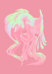 Size: 1527x2160 | Tagged: safe, artist:yanisfucker, imported from derpibooru, fluttershy, pegasus, pony, eyes closed, female, limited palette, mare, pink background, simple background, solo, spread wings, wings