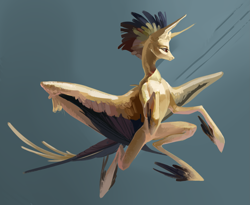 Size: 2707x2215 | Tagged: safe, artist:yanisfucker, imported from derpibooru, oc, oc only, pegasus, pony, abstract background, belly, bipedal, colored wings, concave belly, feathered fetlocks, large wings, partially open wings, skinny, solo, thin, thin legs, wings