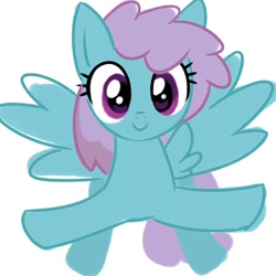 Size: 1024x1024 | Tagged: safe, artist:anonymous, imported from derpibooru, snow shower, pegasus, pony, cute, doodle, female, incoming hug, looking at you, not an oc, simple background, smiling, solo, spread wings, white background, wings