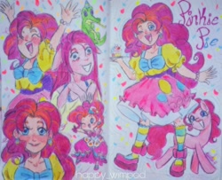 Size: 2048x1664 | Tagged: safe, artist:happywimpod, imported from derpibooru, gummy, pinkie pie, earth pony, human, equestria girls, female, traditional art