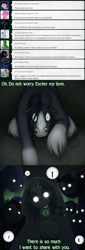 Size: 1500x4420 | Tagged: safe, artist:drxii, imported from derpibooru, oc, oc:escher, oc:ipsywitch, pony, friendship is magic, ask, deep pony, dialogue, draft horse, female, my little pony, seapony (mlp), shoggoth (h.p. lovecraft), starry-eyed surprise, tumblr