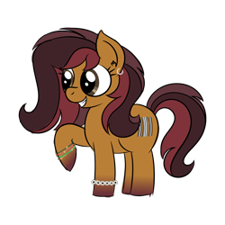 Size: 4608x4608 | Tagged: safe, artist:iamaveryrealperson, derpibooru exclusive, imported from derpibooru, oc, oc only, oc:maple chord, earth pony, pony, bracelet, closed mouth, colored, cutie mark, doodle, ear piercing, earth pony oc, eyelashes, female, gradient hooves, guitar, jewelry, lesbian, looking sideways, mare, multicolored hair, multicolored mane, multicolored tail, musical instrument, piercing, ponified, simple background, smiling, solo, standing, tail, teeth, transparent background