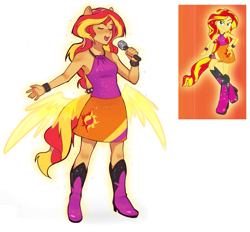 Size: 1421x1320 | Tagged: safe, artist:switchsugar, derpibooru exclusive, imported from derpibooru, sunset shimmer, equestria girls, magic, my little pony equestria girls: rainbow rocks, ponied up, rainbow rocks 10th anniversary, simple background, sketch, white background, wings