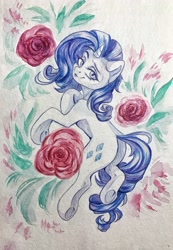 Size: 2657x3839 | Tagged: safe, artist:amishy, artist:jsunlight, imported from derpibooru, rarity, pony, unicorn, collaboration, horn, solo, traditional art, watercolor painting