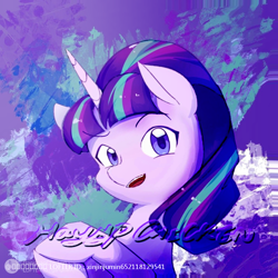 Size: 750x750 | Tagged: safe, alternate version, artist:xinjinjumin652118129541, imported from derpibooru, starlight glimmer, pony, unicorn, female, horn, mare, s5 starlight, solo