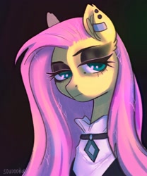 Size: 1668x2009 | Tagged: safe, artist:soudooku, imported from derpibooru, fluttershy, pegasus, pony, fluttergoth, goth, gothic, solo