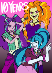 Size: 1384x1929 | Tagged: safe, imported from derpibooru, adagio dazzle, aria blaze, sonata dusk, equestria girls, fanart, rainbow rocks 10th anniversary, the dazzlings