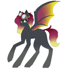 Size: 2449x2449 | Tagged: safe, artist:cookieholderowo, imported from derpibooru, oc, bat pony, female, goggles, mare, simple background, solo, transparent background