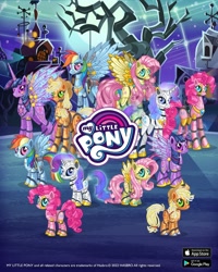 Size: 1080x1350 | Tagged: safe, imported from derpibooru, applejack, fluttershy, pinkie pie, rainbow dash, rarity, twilight sparkle, alicorn, earth pony, pegasus, pony, robot, robot pony, unicorn, gameloft, horn, mane six, roboticization, twilight sparkle (alicorn)