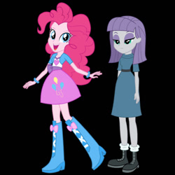 Size: 894x894 | Tagged: safe, editor:josephpatrickbrennan, imported from derpibooru, maud pie, pinkie pie, equestria girls, solo