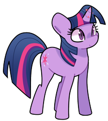 Size: 802x900 | Tagged: safe, alternate version, artist:kindakismet, imported from derpibooru, twilight sparkle, pony, unicorn, simple background, smiling, solo, transparent background, unicorn twilight