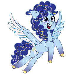 Size: 1200x1200 | Tagged: safe, artist:prixy05, imported from derpibooru, oc, oc only, oc:showtune cockatoo, pegasus, pony, commission, commissioner:showtune cockatoo, curly mane, curly tail, female, flying, freckles, g5, gradient legs, mare, my little pony: tell your tale, simple background, solo, tail, transparent background, vector