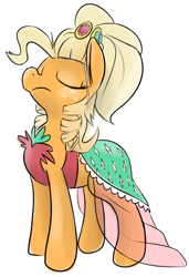 Size: 1000x1460 | Tagged: safe, artist:martinhello, imported from derpibooru, applejack, applejewel, clothes, dress