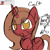 Size: 2048x2048 | Tagged: safe, artist:omelettepony, ponerpics exclusive, oc, oc:boxfilly, blurred lines, colored sketch, derpibooru background pony icon, female, mare, simple background, sticky note, white background