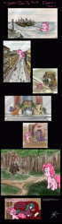 Size: 1500x5357 | Tagged: safe, artist:jberg18, imported from derpibooru, mr. turnip, pinkie pie, earth pony, human, pony, the story of pinkie pie, female, giant earth pony, giant pony, giant/macro earth pony, gritted teeth, gulliver's travels, lighthouse, looking back, macro, mouth hold, ocean, pinkamena diane pie, ship, solo, teeth, water, wet, wet mane