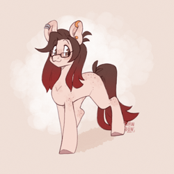 Size: 2000x2000 | Tagged: safe, artist:lionbun, imported from derpibooru, oc, earth pony, pony, cute, earth pony oc, female, glasses, kofi reward, mare, ponified