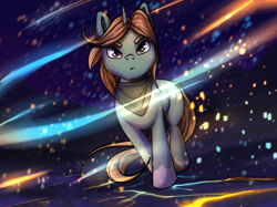 Size: 2732x2048 | Tagged: safe, artist:iimd, imported from derpibooru, oc, oc only, oc:easy peasy, unicorn, artificial pony, commission, horn, neckerchief, synth, unshorn fetlocks, ych result