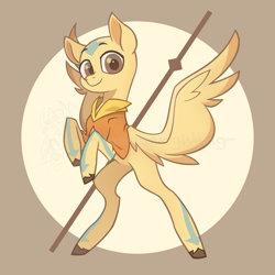 Size: 2048x2048 | Tagged: safe, artist:shiwei90823, imported from derpibooru, pegasus, pony, aang, abstract background, avatar: the last airbender, colt, foal, looking at you, male, solo, spread wings, wings