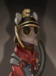 Size: 1834x2480 | Tagged: safe, artist:thescornfulreptilian, imported from derpibooru, oc, bust, gas mask, mask, portrait, pyro (tf2), solo, team fortress 2