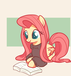 Size: 1600x1700 | Tagged: safe, artist:7411696290, imported from derpibooru, fluttershy, book, reading