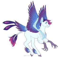 Size: 3000x2900 | Tagged: safe, artist:squishkitti, imported from derpibooru, hippogriff, offscreen character, offspring, parent:queen novo, parent:shining armor, simple background, solo, transparent background