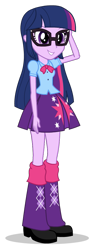 Size: 403x1047 | Tagged: safe, artist:cwt10101, edit, editor:pedro123emanuel, imported from derpibooru, twilight sparkle, human, equestria girls, accessory swap, clothes, cutie mark, cutie mark on clothes, female, glasses, simple background, skirt, solo, transparent background, twilight sparkle's skirt, vector