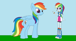 Size: 1195x645 | Tagged: safe, artist:marybethemberjoy49-1, imported from derpibooru, rainbow dash, human, pegasus, equestria girls, female, solo, tomboy