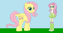 Size: 1195x632 | Tagged: safe, artist:marybethemberjoy49-1, imported from derpibooru, fluttershy, human, pegasus, equestria girls, female, solo