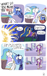 Size: 1280x2048 | Tagged: safe, artist:me-beef, imported from derpibooru, princess cadance, princess celestia, princess luna, alicorn, fly, insect, pony, comic, dialogue, female, head empty, mare, s1 luna, speech bubble, trio