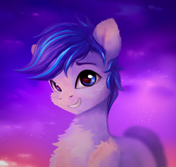 Size: 1765x1681 | Tagged: safe, artist:itssim, imported from derpibooru, oc, oc only, earth pony, pony, cheek fluff, chest fluff, commission, earth pony oc, fluffy, looking at you, oc name needed, smiling, smiling at you, solo