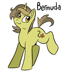 Size: 1090x1235 | Tagged: safe, artist:smirk, imported from derpibooru, oc, oc only, oc:bermuda, unicorn, crack shipping, horn, parent:daring do, parent:lyra heartstrings, shipping, solo