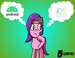 Size: 1600x1236 | Tagged: safe, artist:gradiusfanatic, imported from derpibooru, pipp petals, pegasus, pony, android os, female, g5, gradient background, ios, mare, solo, thought bubble