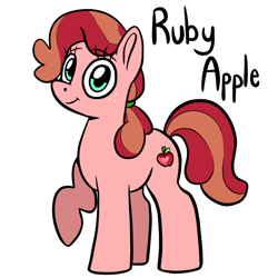 Size: 1802x1804 | Tagged: safe, artist:smirk, imported from derpibooru, oc, oc only, oc:ruby apple, magical lesbian spawn, offspring, parent:apple bloom, parent:diamond tiara, parents:diamondbloom, solo