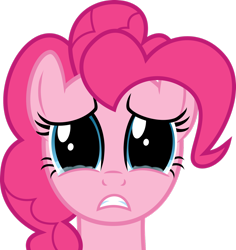 Size: 1600x1698 | Tagged: safe, artist:mehoep, imported from derpibooru, pinkie pie, earth pony, pony, .svg available, female, head only, mare, sad, simple background, solo, teary eyes, transparent background, vector