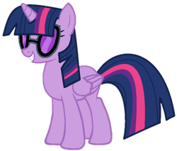 Size: 740x630 | Tagged: safe, artist:beanbases, artist:twilyisbestpone, imported from derpibooru, twilight sparkle, alicorn, pony, base used, cool, female, mare, simple background, smiling, solo, sunglasses, transparent background, twilight sparkle (alicorn), vinyl's glasses