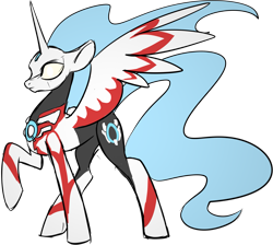 Size: 2401x2151 | Tagged: safe, artist:r-cang, imported from derpibooru, princess luna, alicorn, pony, alternate design, simple background, solo, transparent background, ultraman, ultraman orb