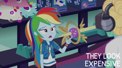 Size: 2000x1125 | Tagged: safe, edit, edited screencap, editor:quoterific, imported from derpibooru, screencap, rainbow dash, zephyr breeze, equestria girls, dashing through the mall, equestria girls specials, my little pony equestria girls: holidays unwrapped