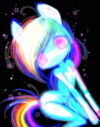 Size: 1640x2075 | Tagged: safe, artist:ieatedyuripizza, imported from derpibooru, rainbow dash, anthro, pegasus, black background, female, looking at you, pink eyes, simple background, solo