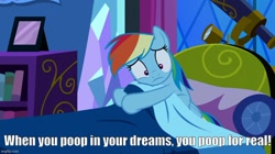 Size: 888x499 | Tagged: safe, imported from derpibooru, screencap, rainbow dash, do princesses dream of magic sheep, caption, family guy, image macro, imgflip, peter griffin, reference to another series, text