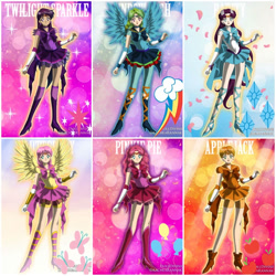 Size: 804x804 | Tagged: safe, imported from derpibooru, applejack, fluttershy, pinkie pie, rainbow dash, rarity, twilight sparkle, equestria girls, mane six, sailor moon (series), solo