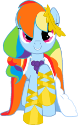 Size: 529x842 | Tagged: safe, artist:bswprecious, imported from derpibooru, rainbow dash, pegasus, pony, the best night ever, clothes, dress, female, gala dress, grin, mare, rainbow dash always dresses in style, smiling, solo, vector