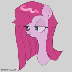 Size: 4096x4096 | Tagged: safe, artist:metaruscarlet, imported from derpibooru, pinkie pie, earth pony, pony, gray background, pinkamena diane pie, simple background, solo