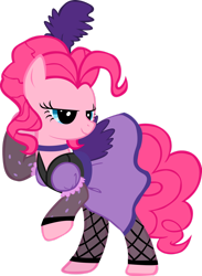 Size: 1024x1399 | Tagged: safe, artist:99xua, imported from derpibooru, pinkie pie, earth pony, pony, over a barrel, clothes, dress, female, lidded eyes, mare, saloon dress, saloon pinkie, simple background, solo, transparent background, vector