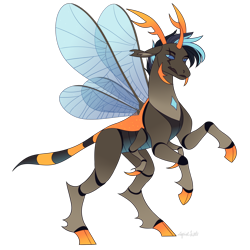 Size: 2750x2750 | Tagged: safe, artist:squishkitti, imported from derpibooru, oc, oc only, changepony, hybrid, cloven hooves, interspecies offspring, magical gay spawn, offspring, parent:shining armor, parent:thorax, simple background, six legs, solo, transparent background