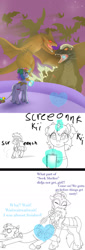 Size: 521x1534 | Tagged: safe, artist:fallenangel5414, imported from derpibooru, oc, oc:angel, oc:blueberry frost, classical unicorn, kaiju, unicorn, fanfic:the bridge, cloven hooves, crossover, fanfic art, fight, gamera (series), godzilla, godzilla (series), godzilla junior, gyaos, horn, leonine tail, size comparison, unshorn fetlocks