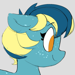 Size: 657x657 | Tagged: safe, artist:hazaplan, oc, oc only, oc:dusty feather, pegasus, female, freckles, mare, pegasus oc, side view, sketch, smiling, wings